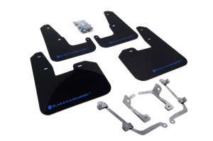 Subaru WRX STI Mud Flap Kit - Front + Rear - Rally Armor - UR - Black/Blue Logo - `08-`11 Subaru WRX STI Mud Flap Kit - Front + Rear - Rally Armor - UR - Black/Blue Logo - `08-`11